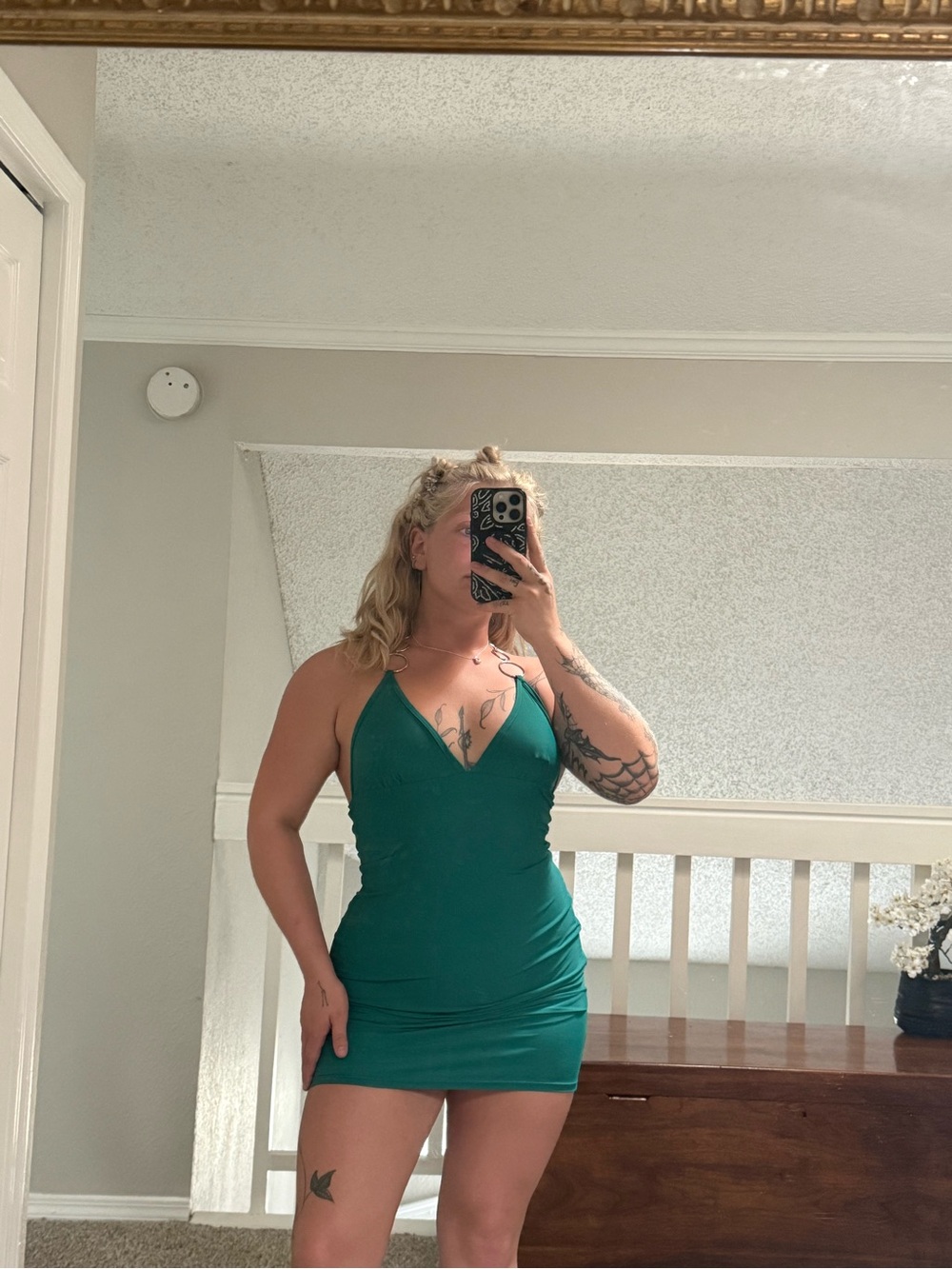SHEIN Teal Halter Bodycon Mini Dress